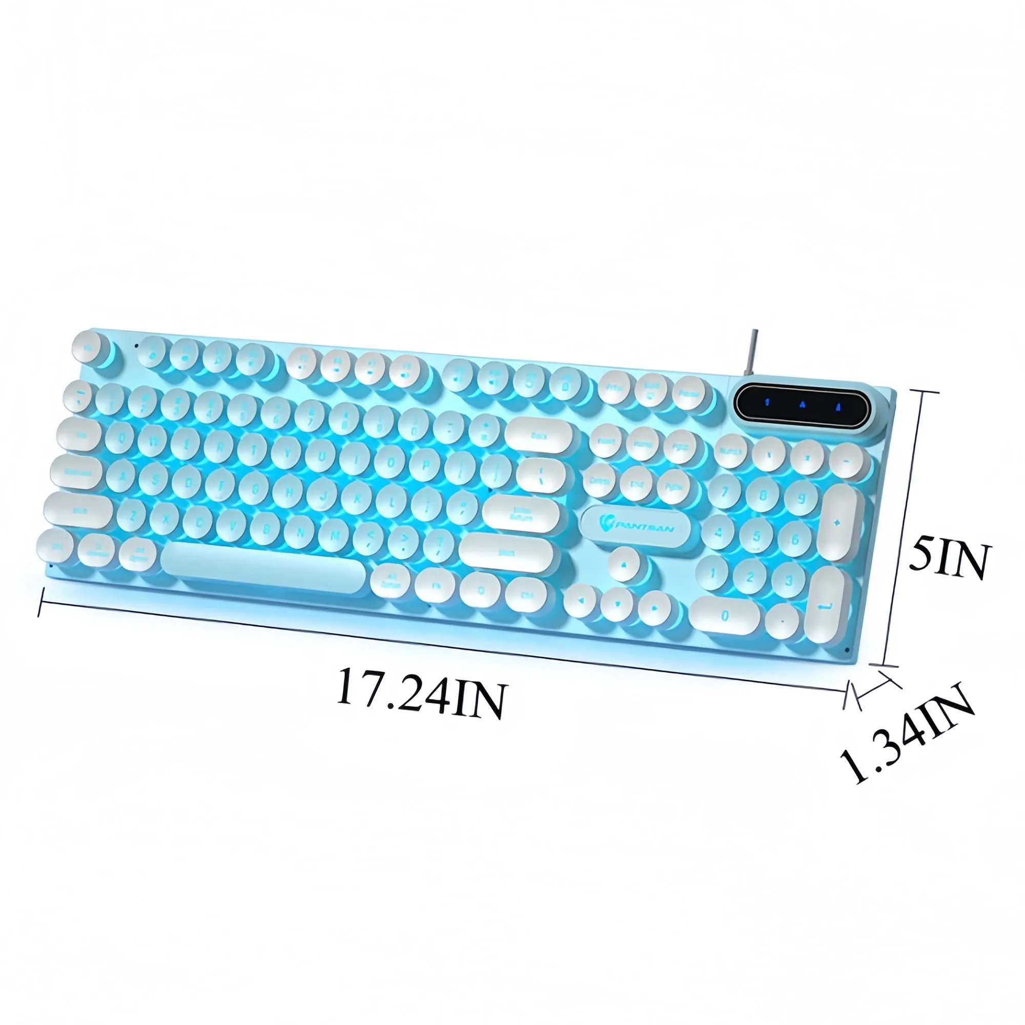 Colorblock Punk Wired Glowing Mechanical Feel Keyboard 6