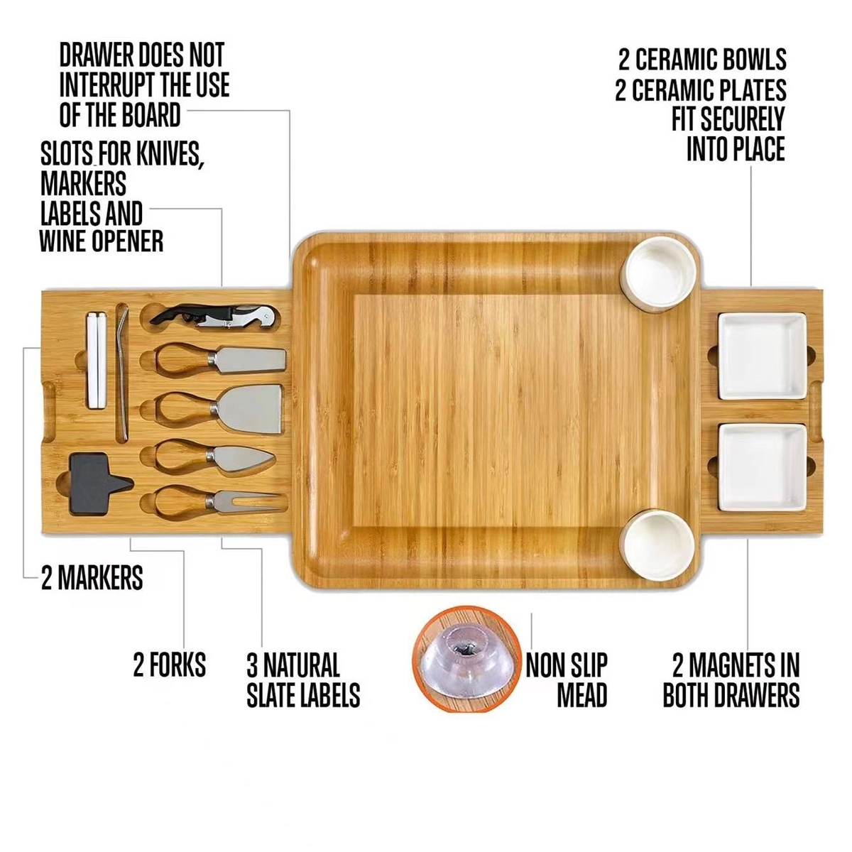 Bamboo Charcuterie Board Set 3