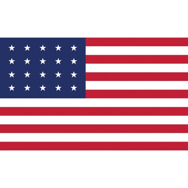 Historical US 20 Stars Flag 2