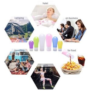 60ml Silicone Travel Bottle With Carabiner And Flip Up Lid 6