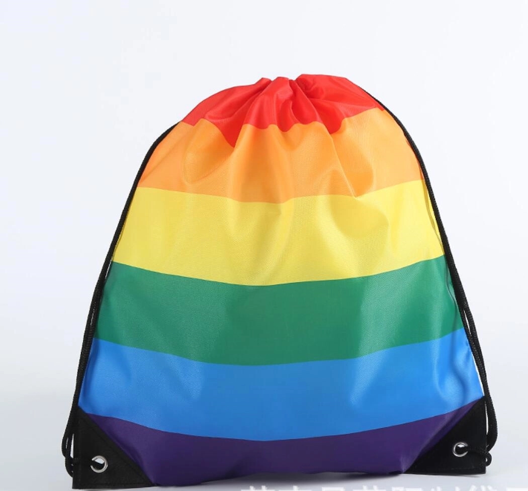 Rainbow Drawstring Sports Backpack 1