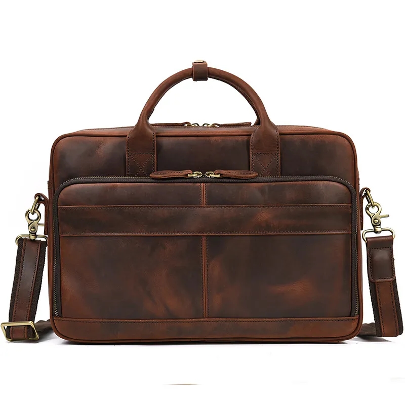 17" x 12" x 3" Cowhide Leather Briefcase 17