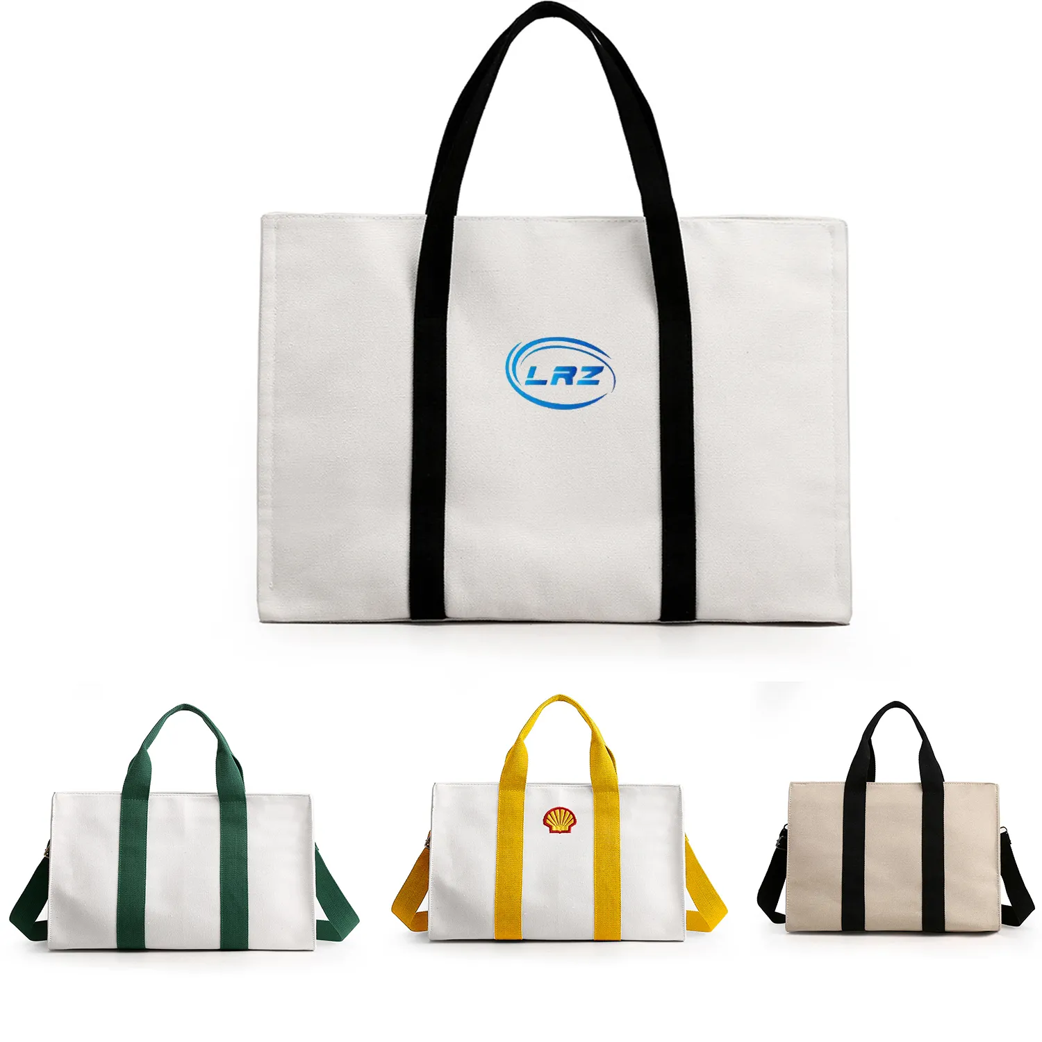 Stylish Canvas Tote Bag Top Zipper Closure 3