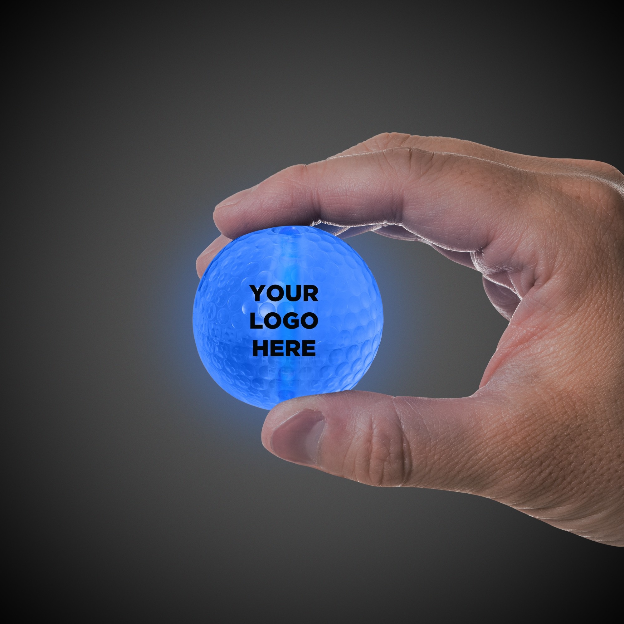 BLUE GLOW FLYER GOLF BALL (with a 1 1/2'' Jumbo Lightstick)