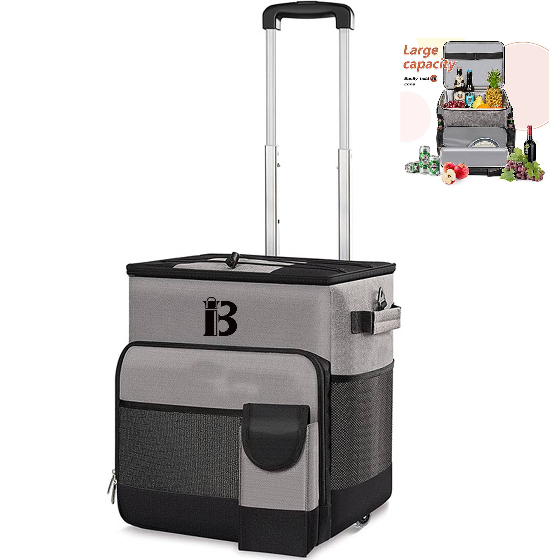 Oxford Large capacity waterproof wheeled insulation bag 2