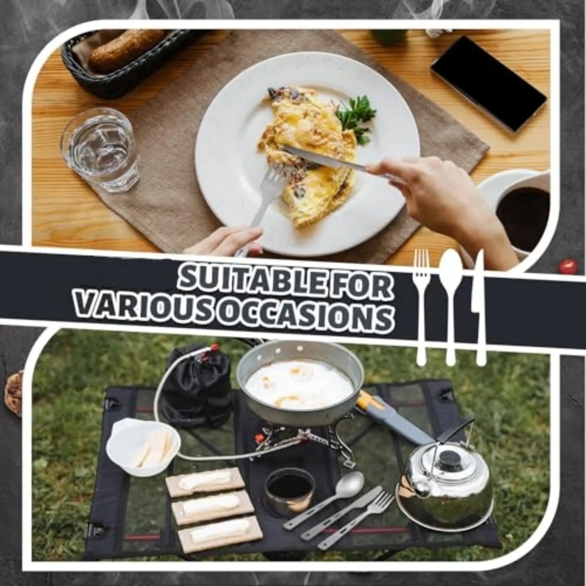 Titanium Camp Cutlery Travel Outdoor Set 14