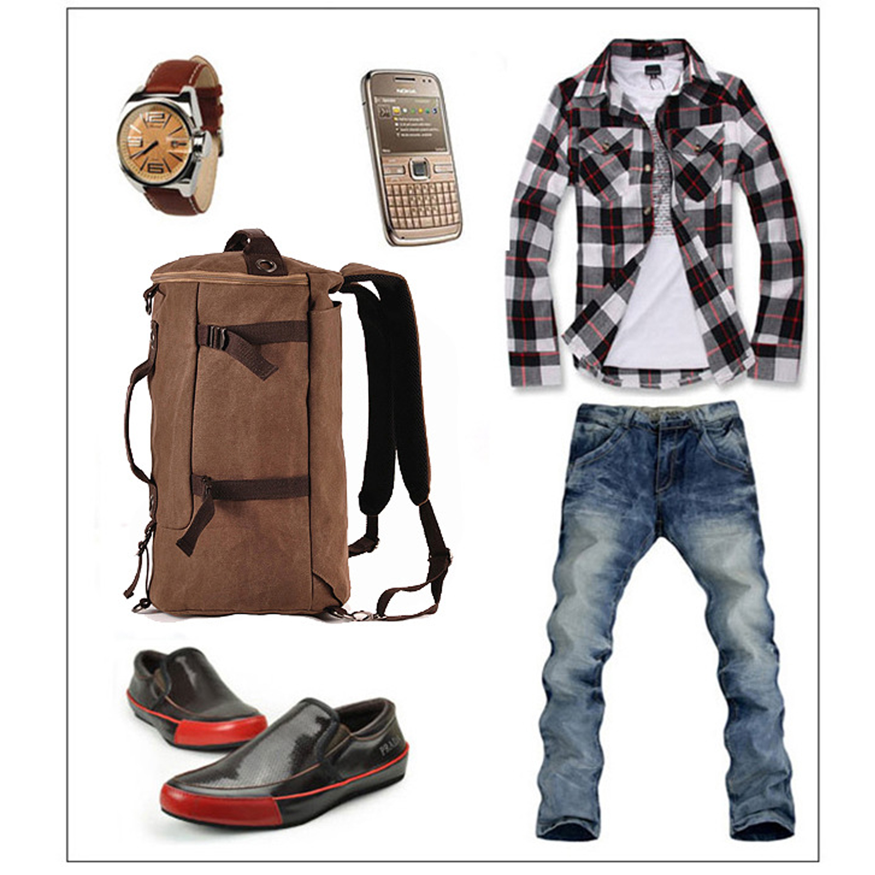 Men's Canvas Hiking Backpack with Laptop Compartment 2