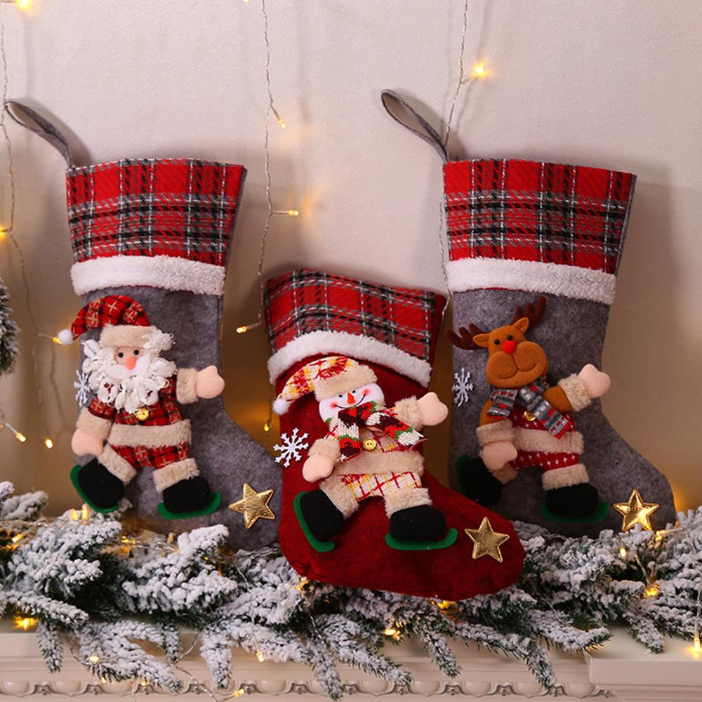 Large Christmas Candy Sock Gift Bag, custom tote bag with logo imprint 7