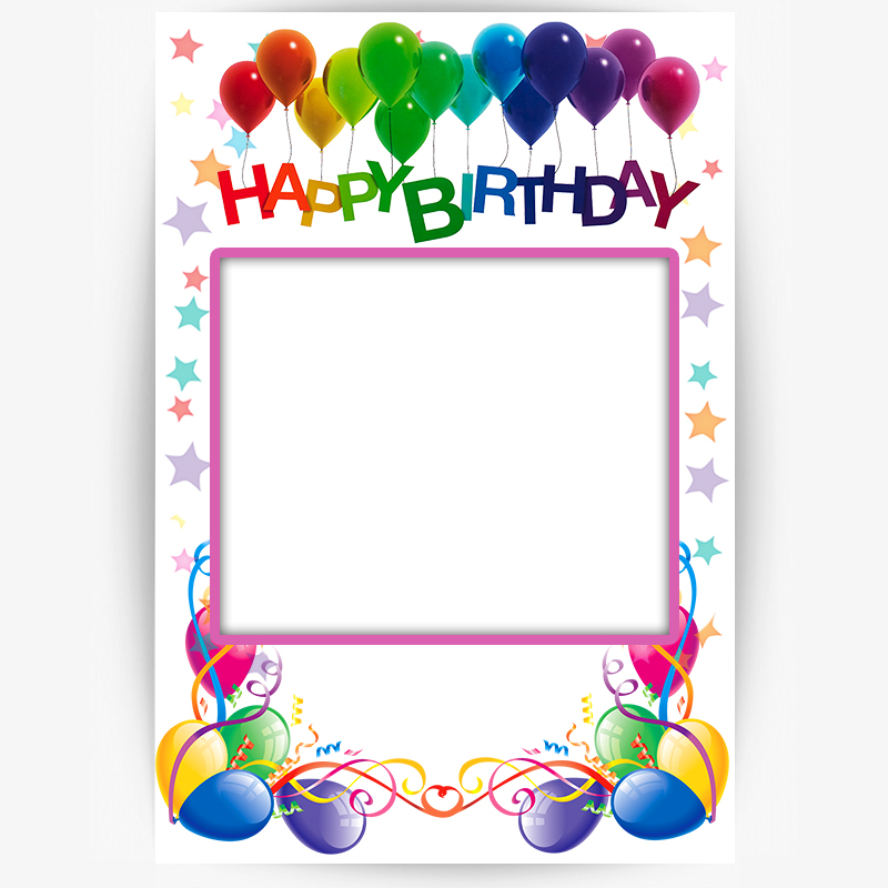 Happy Birthday Selfie Frame Photo Booth and Picture Frame Props For Birthday Party 2"W x 3"H White 2