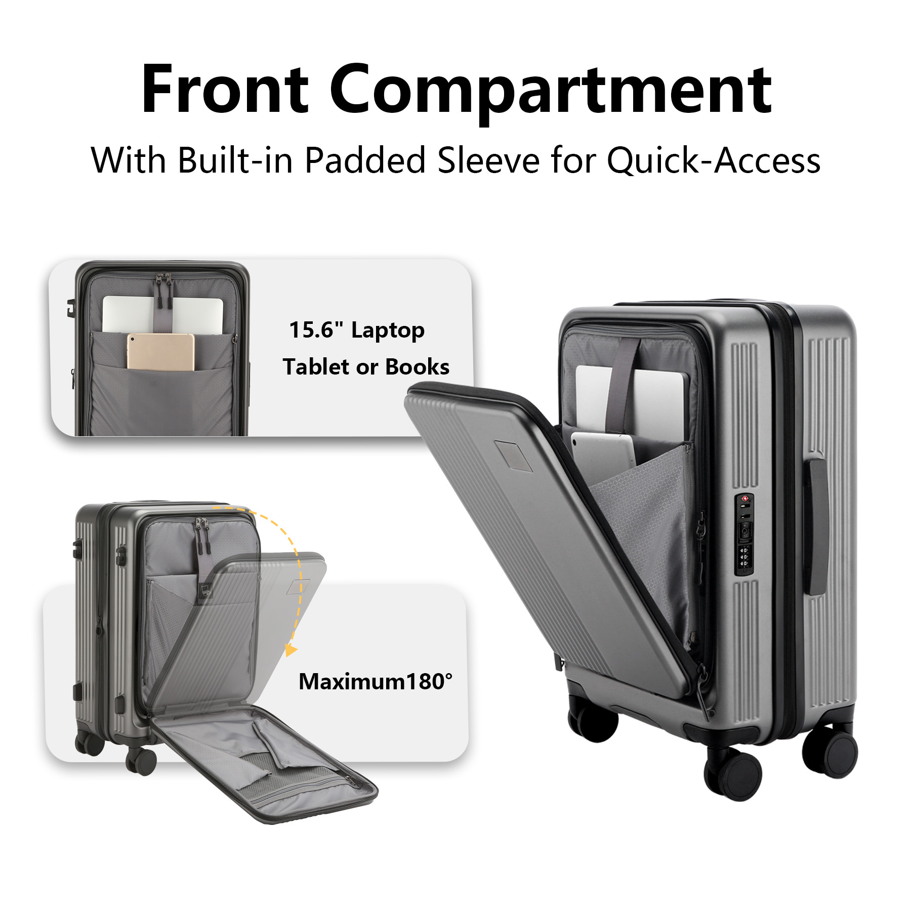 Premium Expandable Carry-On Luggage With Front Pocket 2