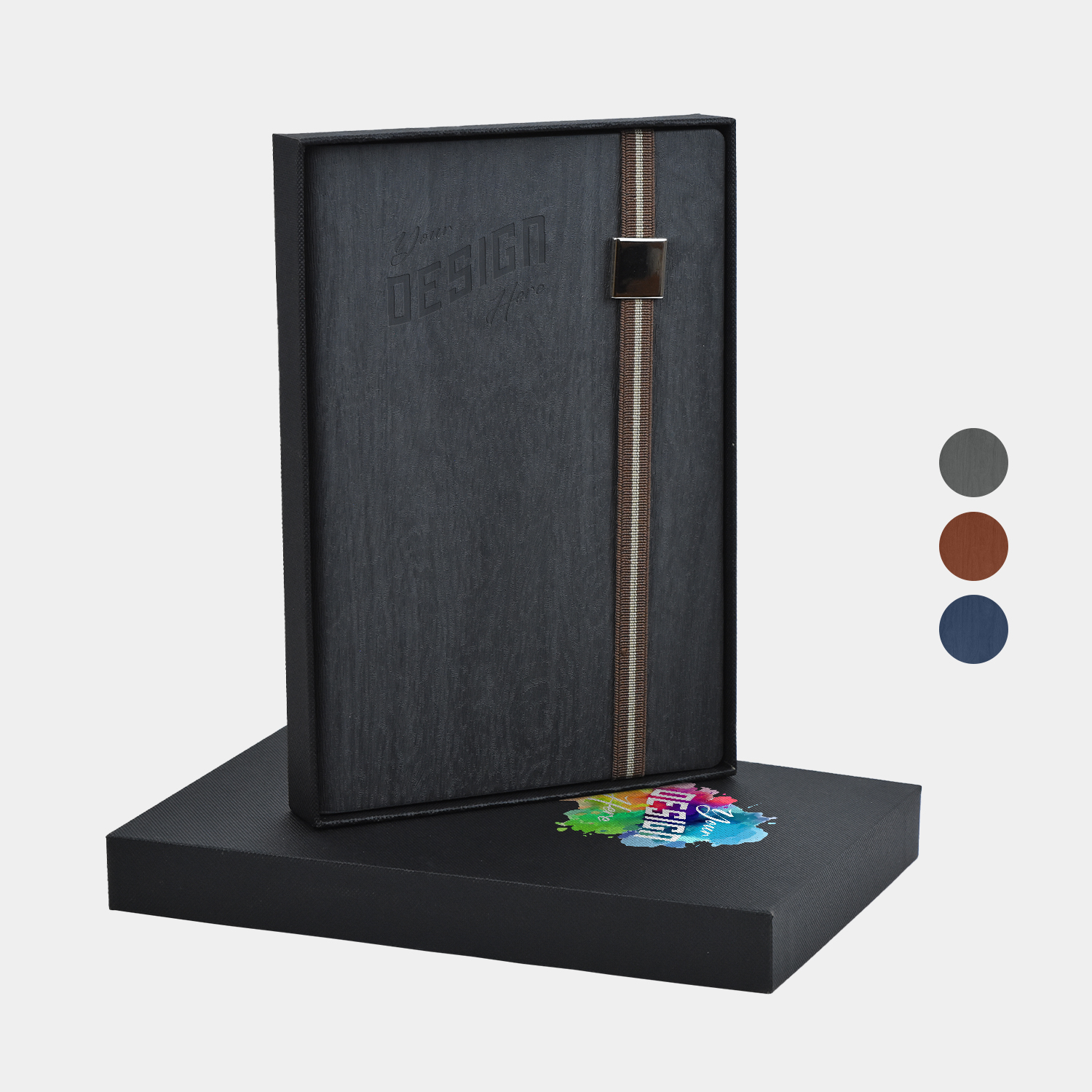 TiTUS® Melange PU Leather A5 Executive Notebook — Elastic Band & Gift Box 2