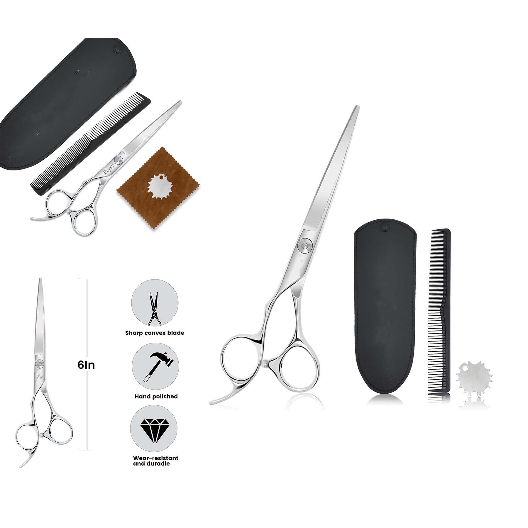 6 Sharp Lefty Hand Haircutting Scissors Hairdressing Shears Set 2