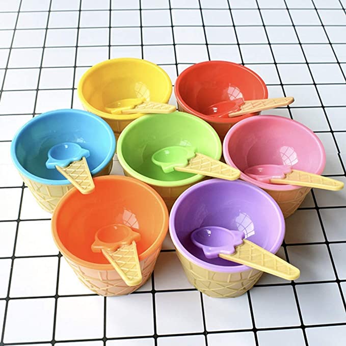 Ice Cream Bowls and Spoons for Summer/Holiday/Parties 19