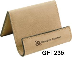 Custom Laser Engraved Light Brown Leatherette Holder 2