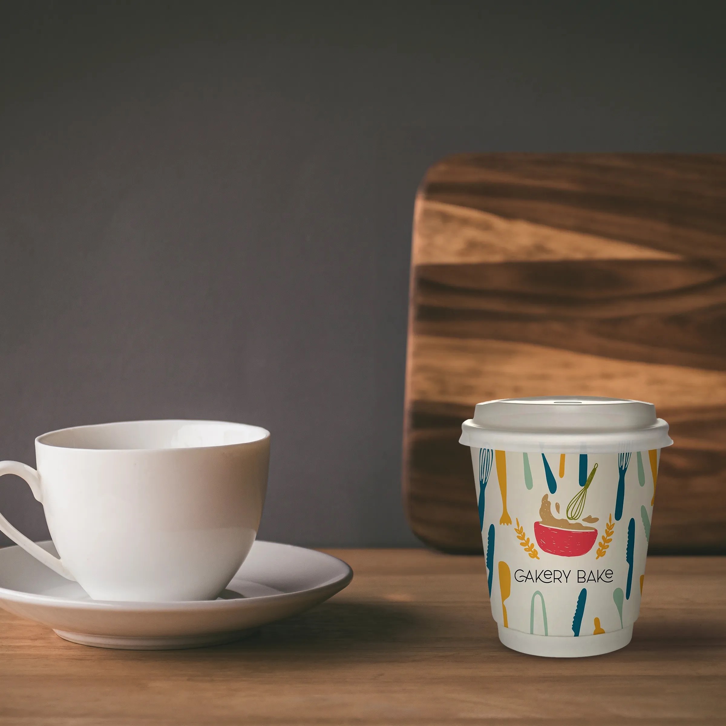 10 oz Full Color Paper Cup With Lid 6