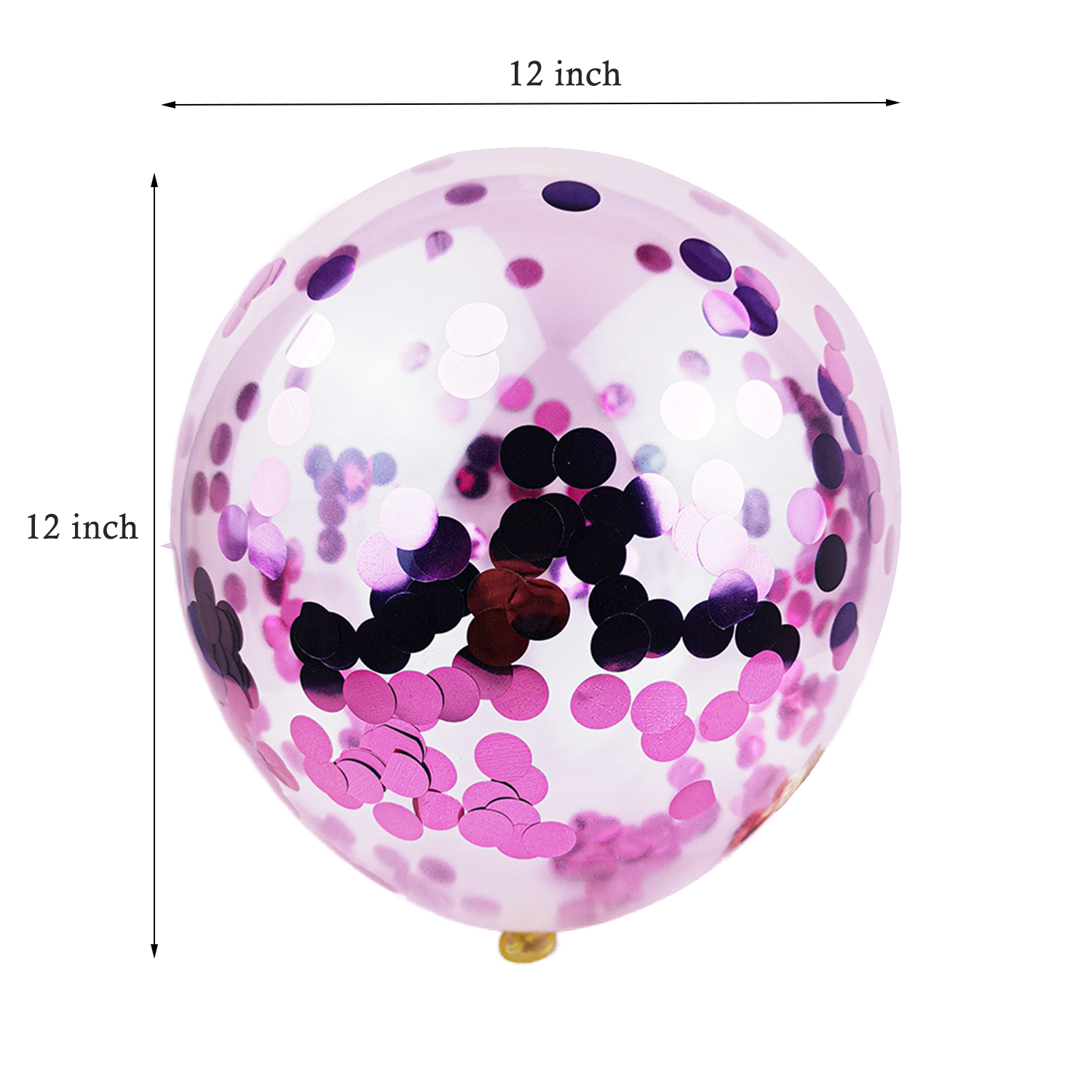 12" Party Decorations Transparent Confetti Latex Balloons 4