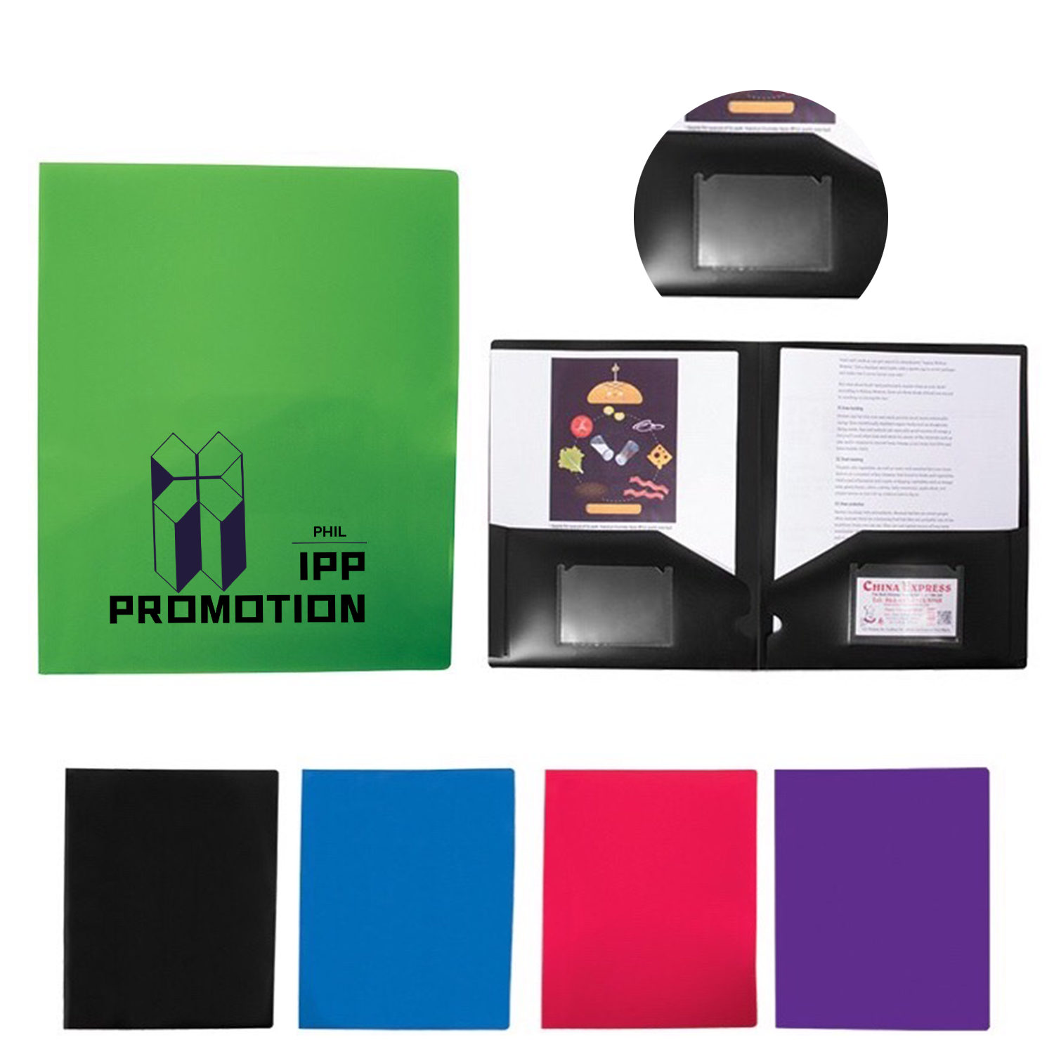 2-Pocket Folder with Business Card Slots 2