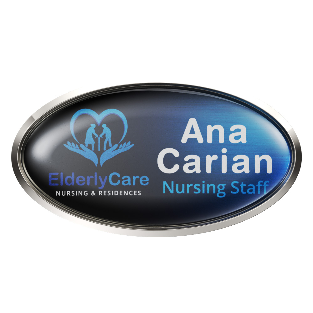 Express Vibraprint® 3" x 1-1/2" Oval Name Badge Holder 4