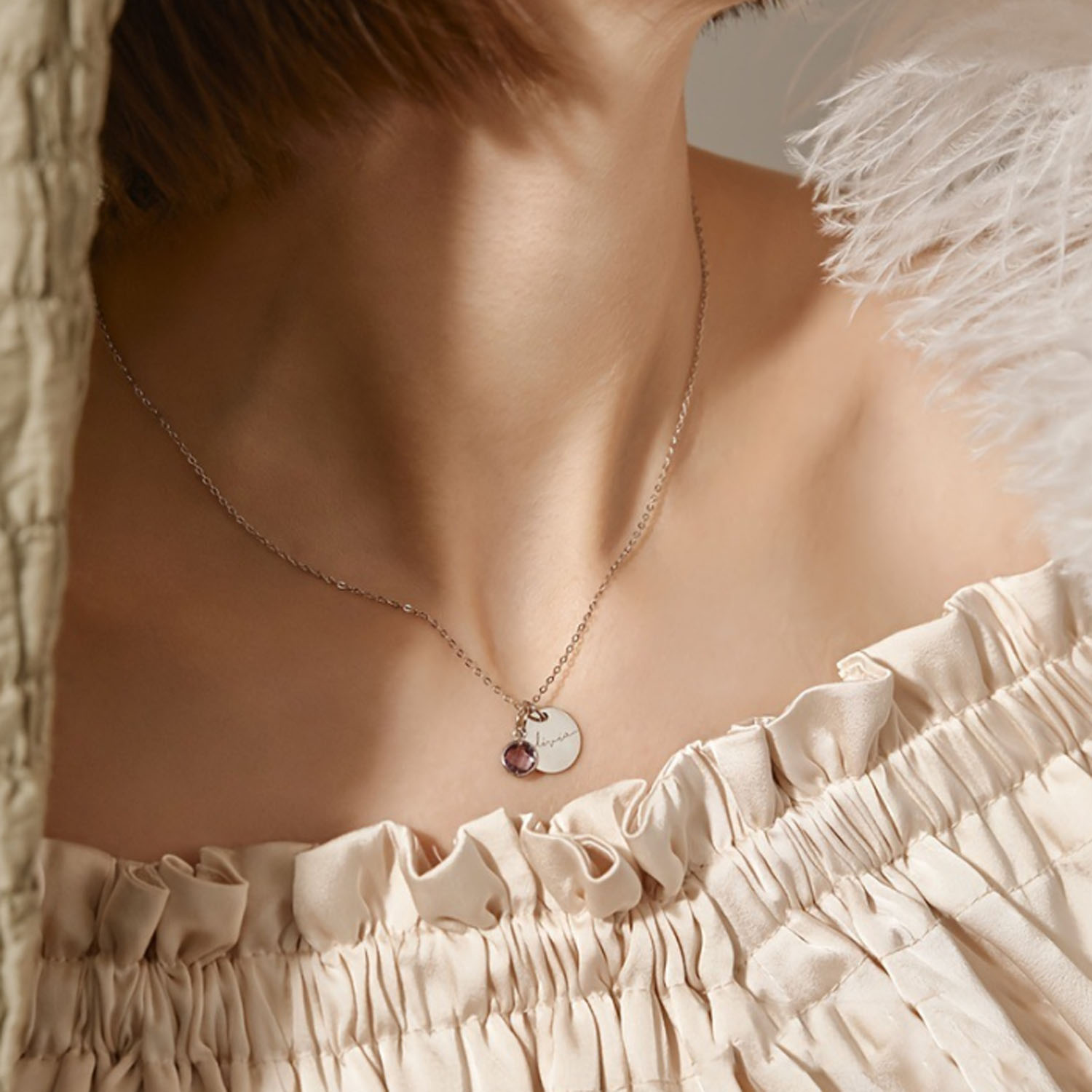 Personalized Stainless Steel Birthstone Necklace 8
