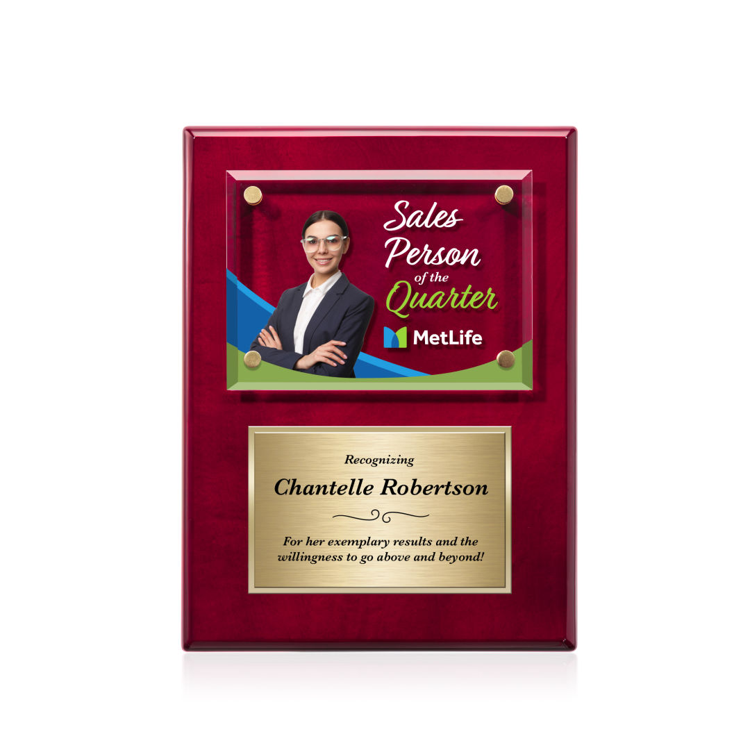 Gossamer VividPrint™ Plaque - Rosewood/Gold 3
