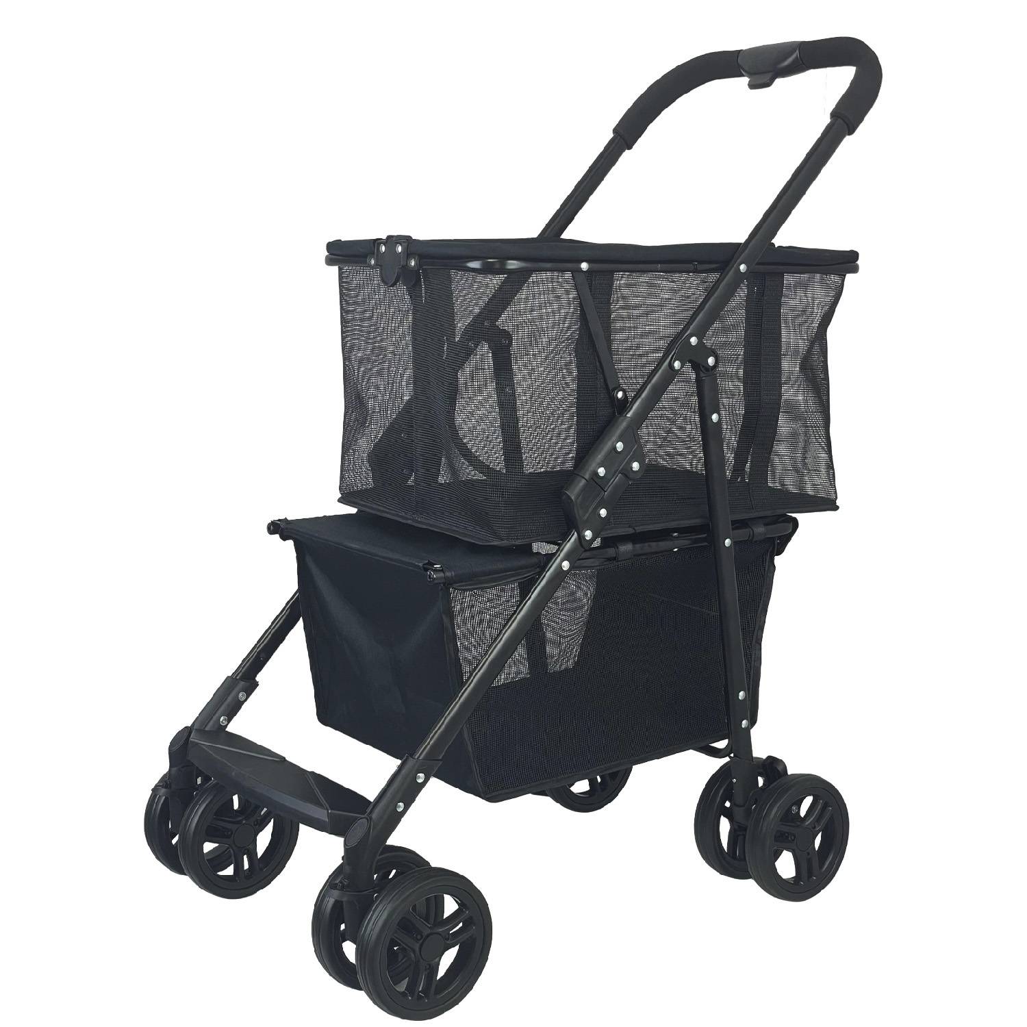 Foldable Alloy Shopping Trolley Cart w/ Wheels 5