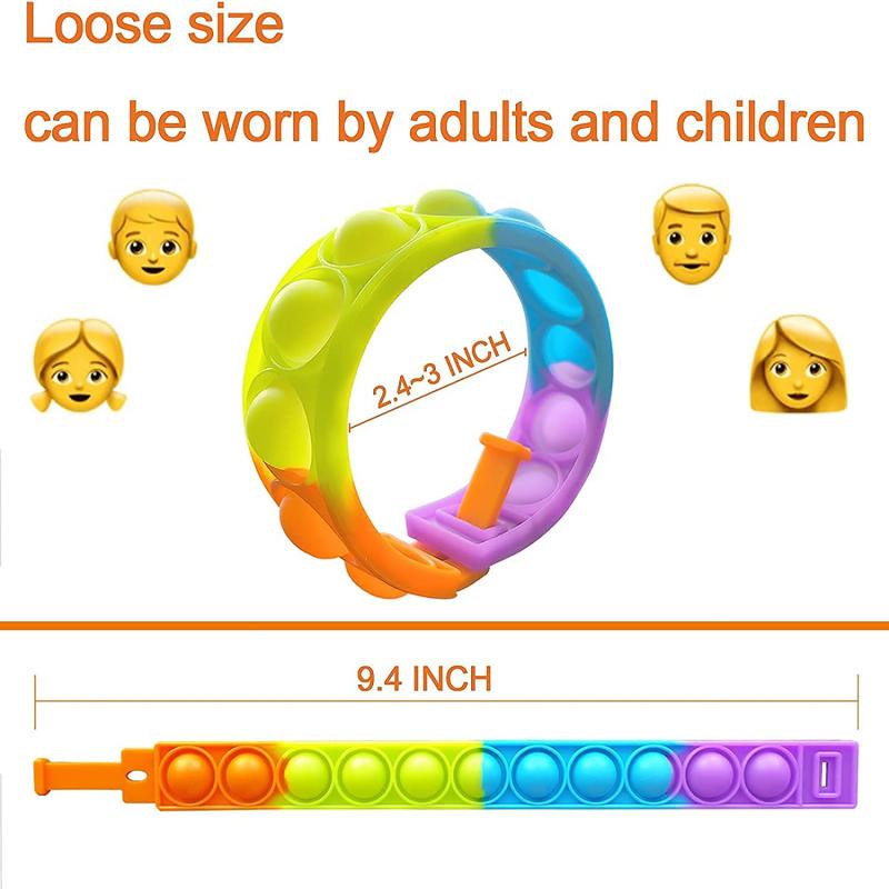 Colorful Push Bubble Wristband Sensory Fidget Bracelet 6
