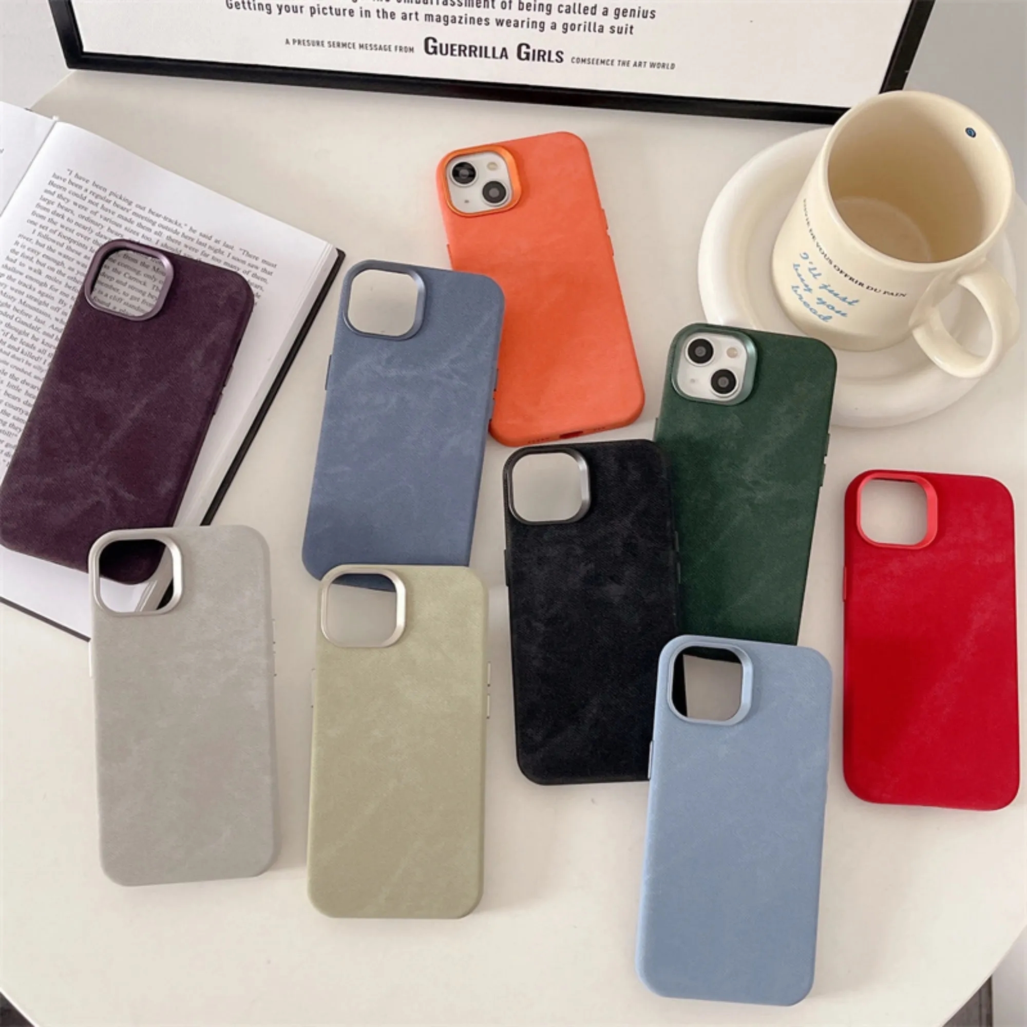 Flannel Texture Leather Phone Case 3