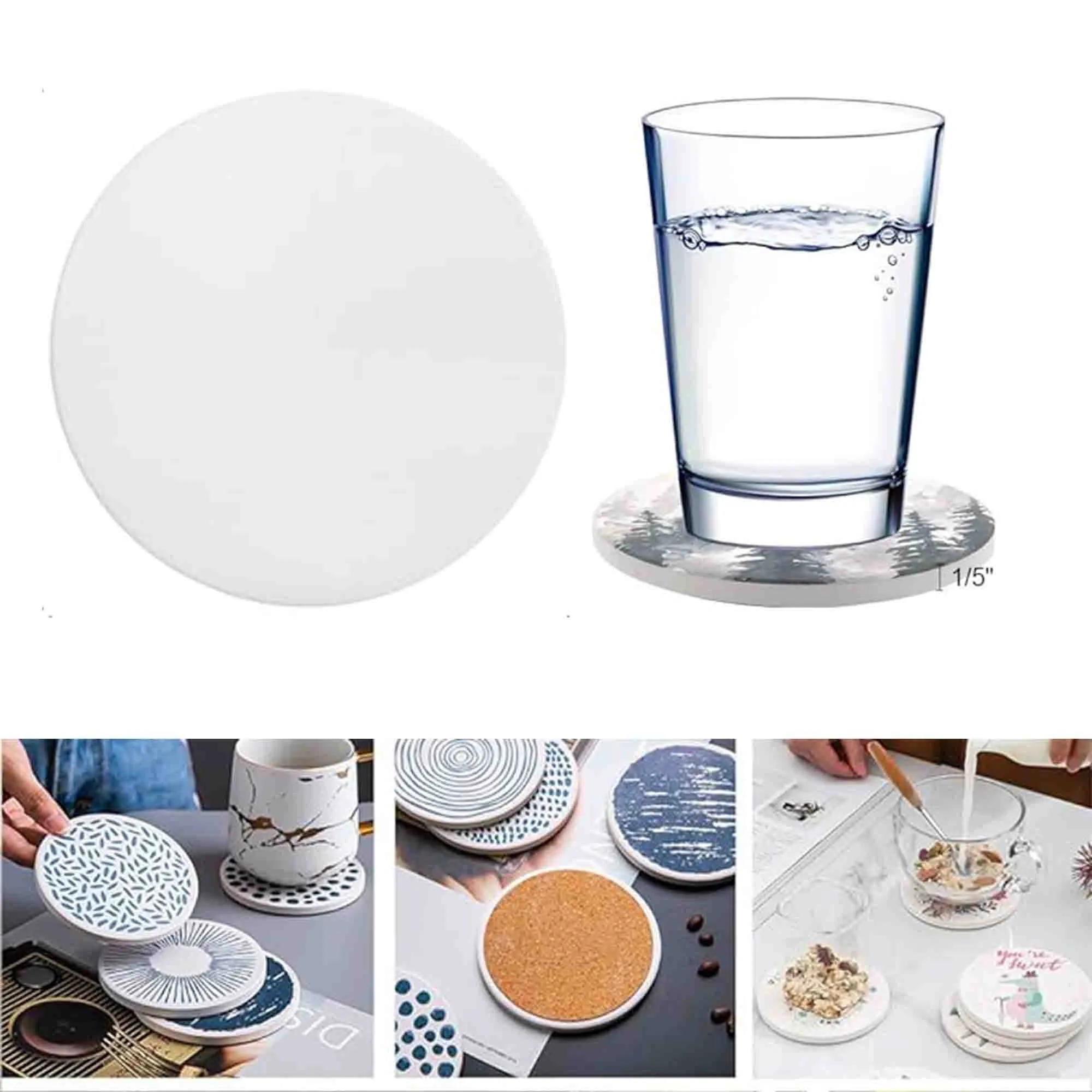 4" Round Ceramic Coaster 7