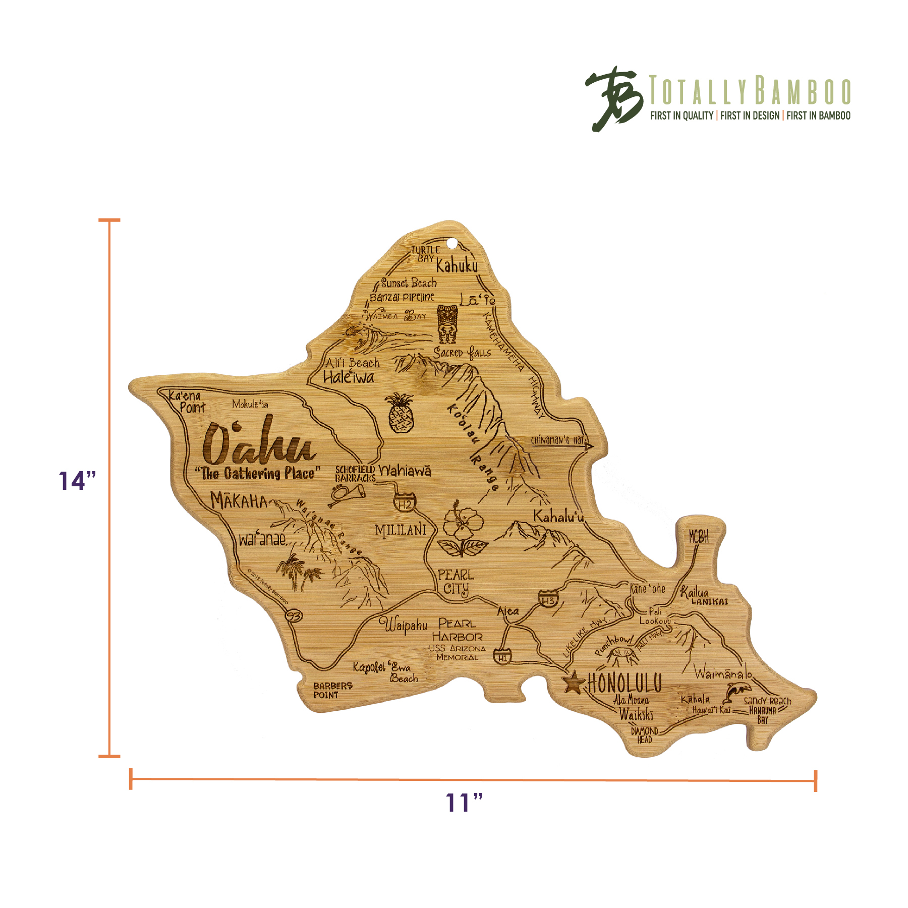 Destination Oahu Hawaii Cutting & Serving Board 7