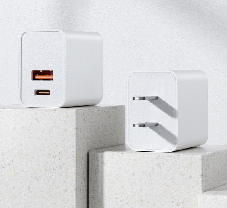 Dual Port Type C Wall Charger Fast Charging 20W Power Adapter Cube 4