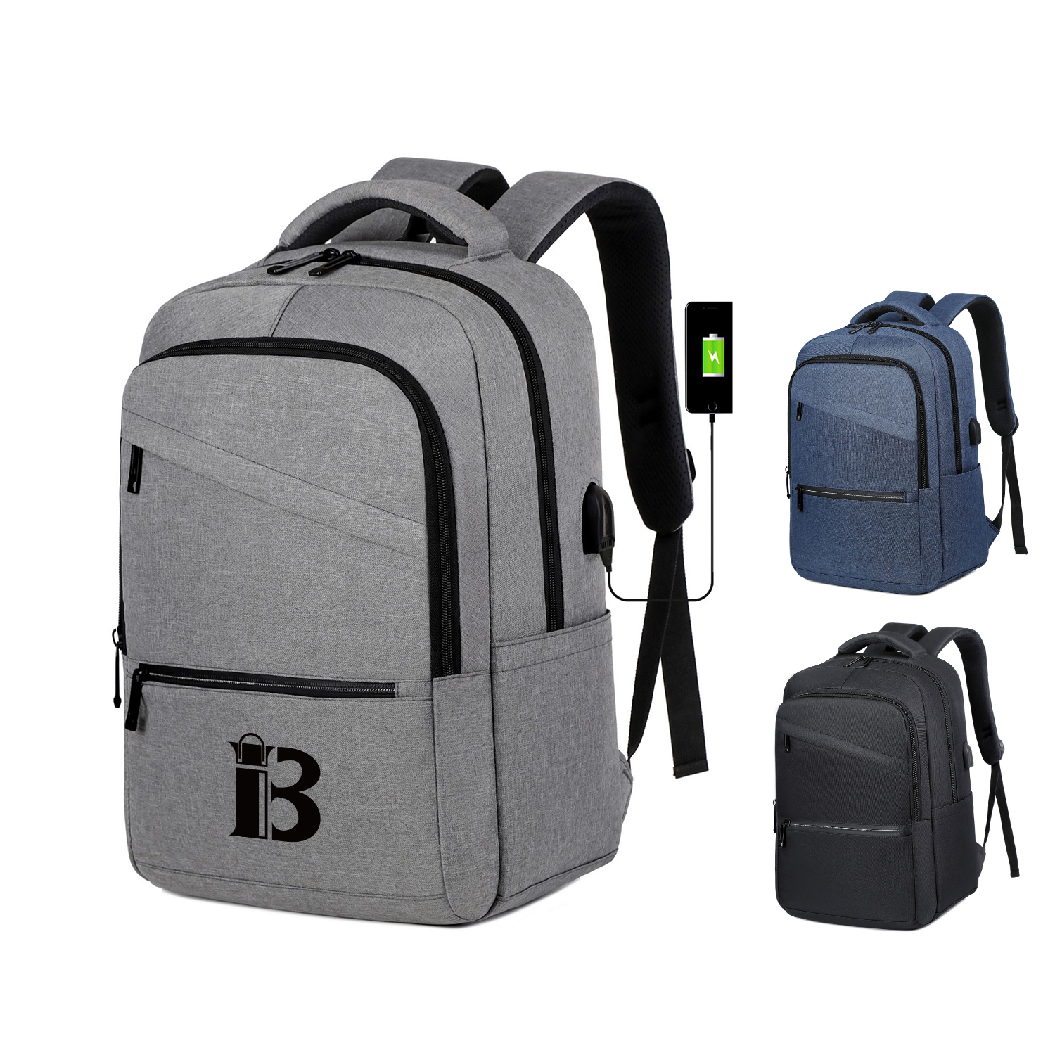 Oxfors Waterproof Backpack With Usb Charging Port 7
