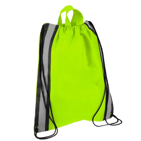 Large Non-Woven Reflective Drawstring Backpack - 20 " x 16 " 7