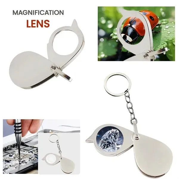 Premium Metal Keychain Magnifying Mirror - 10X Magnification 4
