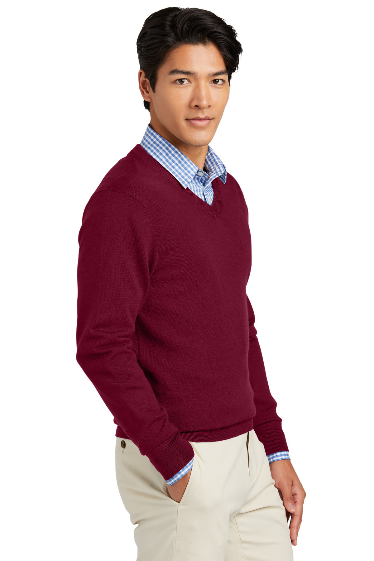 Brooks Brothers Washable Merino V-Neck Sweater BB18410 22