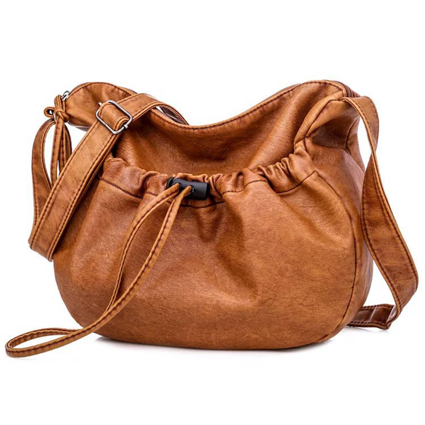 PU Leather Crossbody Drawstring Bags for women 3