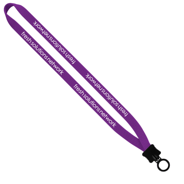1/2" Smooth Nylon Lanyard with Plastic Clamshell & O-Ring 2