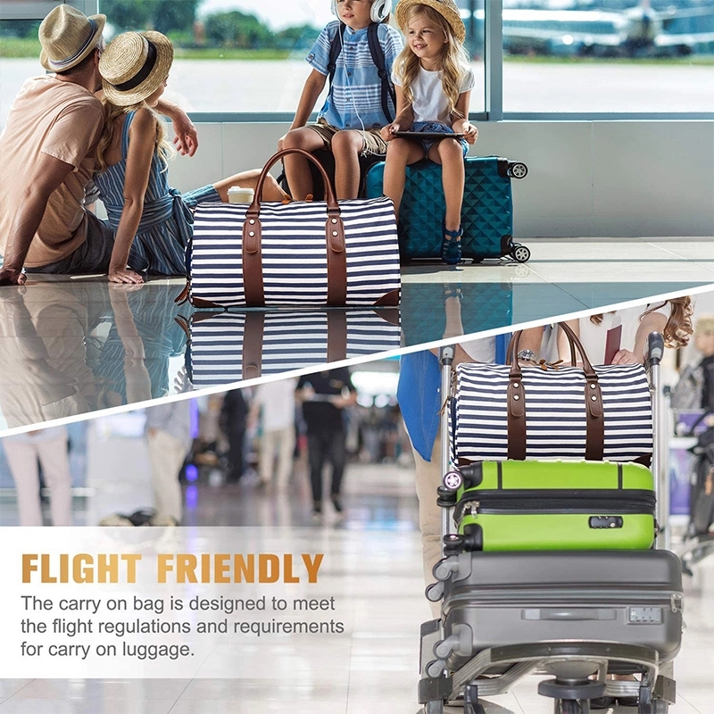 21" Weekender Canvas Leather Duffle Bag 3