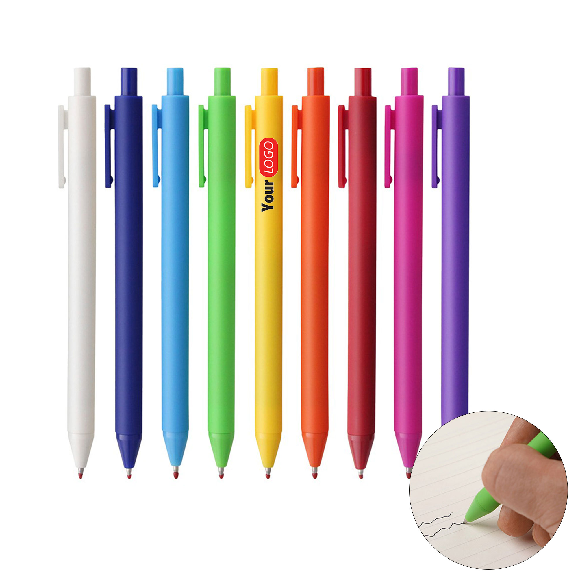 Retractable Advertising Ballpoint Gel Pen, custom pen with logo imprint 2