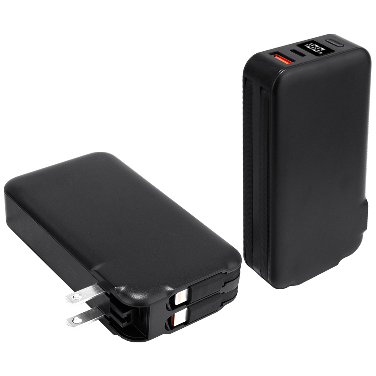 10,000 mAh Power Bank with Built-In Cables & AC Adapter 5