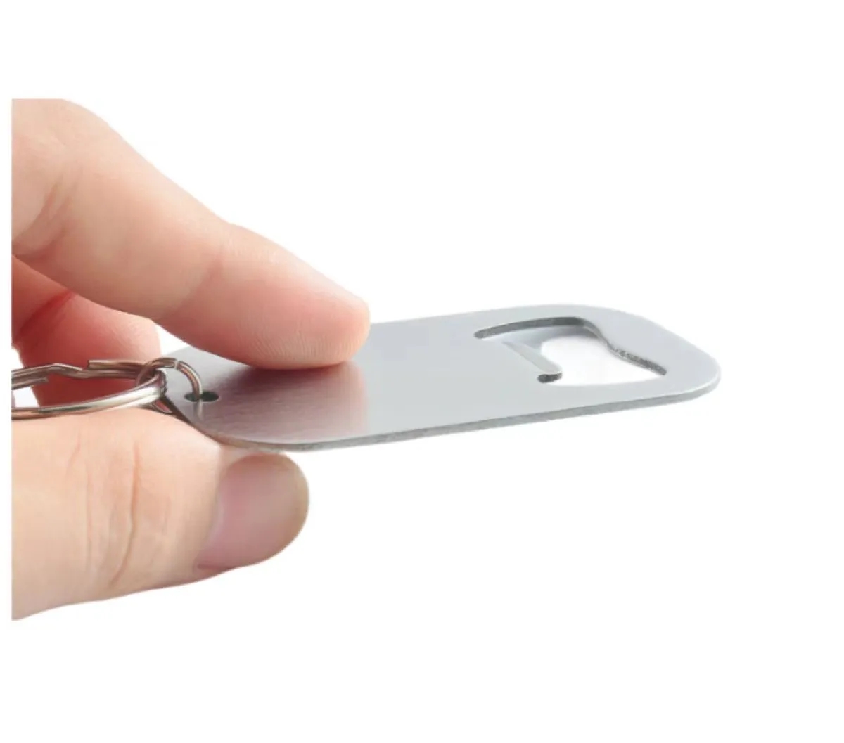Stainless Steel Flat Bottle Opener Keychain 3