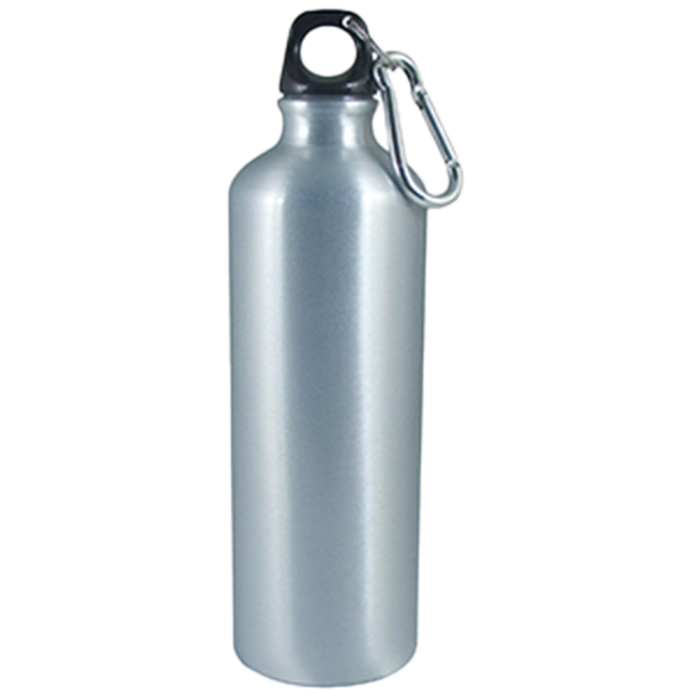 Black loop lid on a 25-ounce stainless steel water bottle