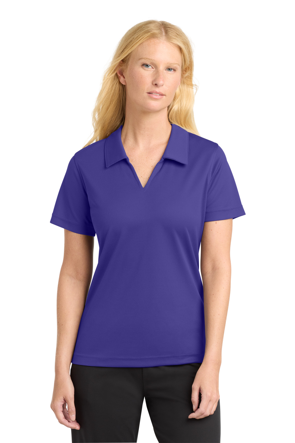 Sport-Tek Women's Dri-Mesh V-Neck Polo. L469 78