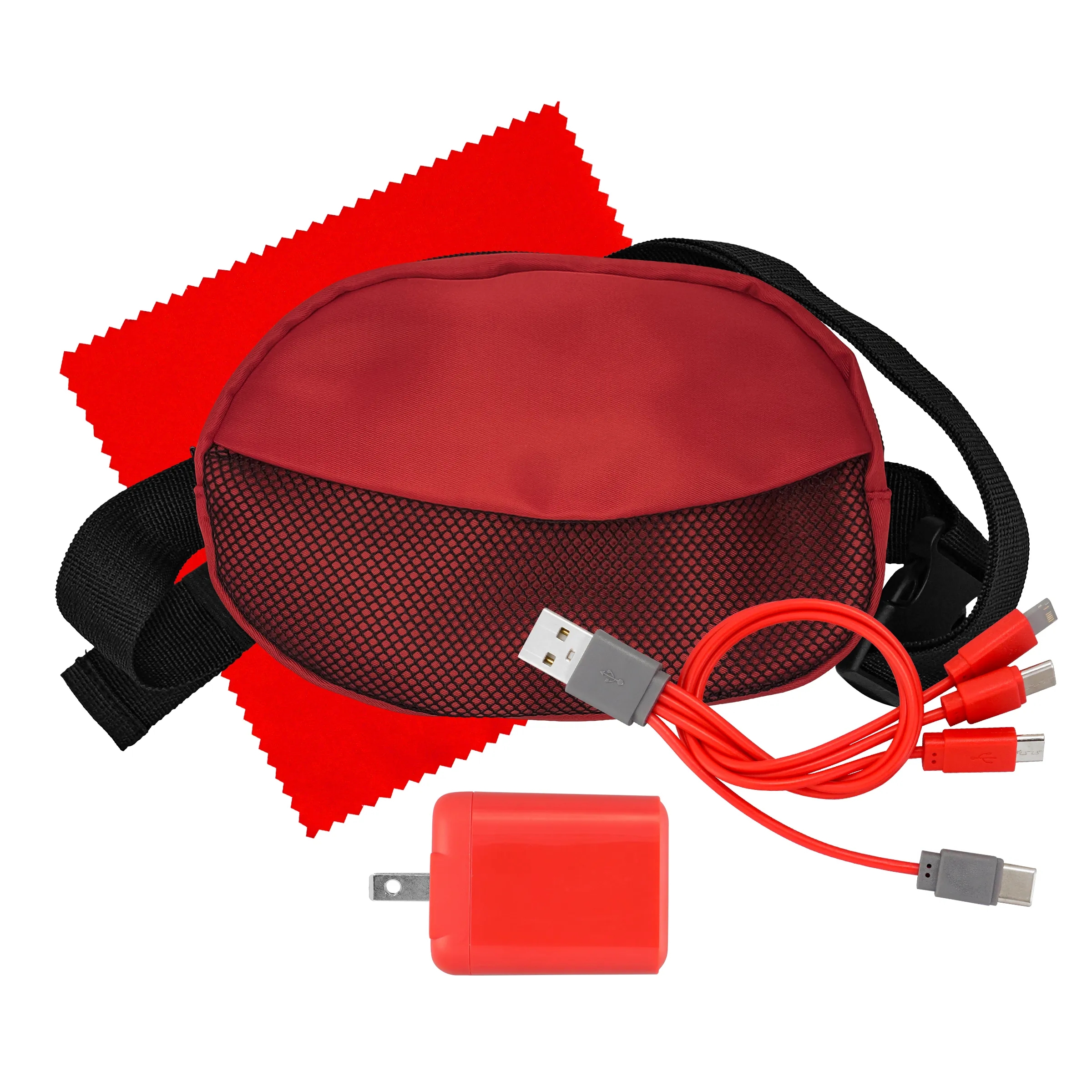 Sporty Fast Charger, Cable & Cloth Fanny Pack Set 16