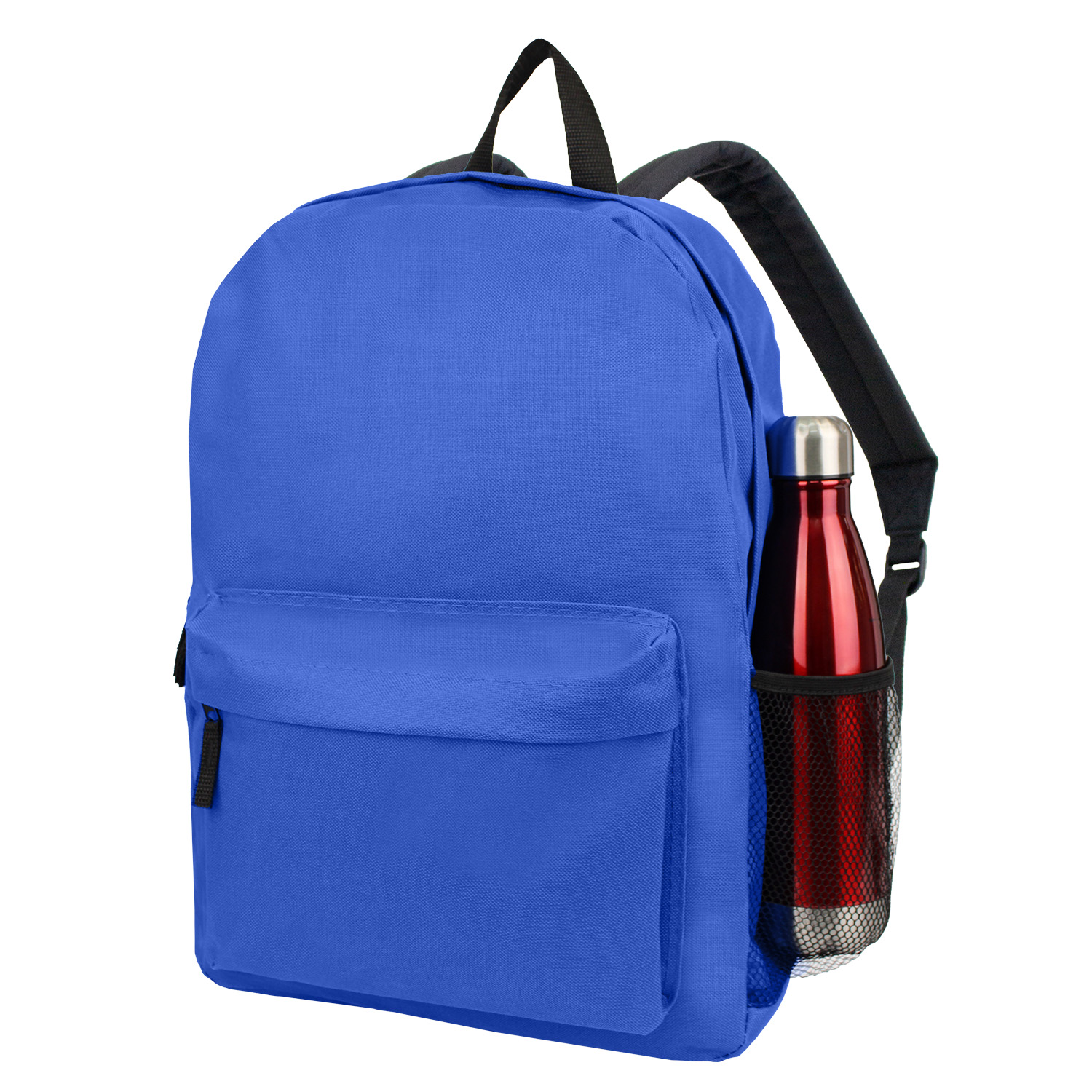 17" BEST VALUE HEAVY DUTY BACKPACK WITH WATER BOTTLE POCKET