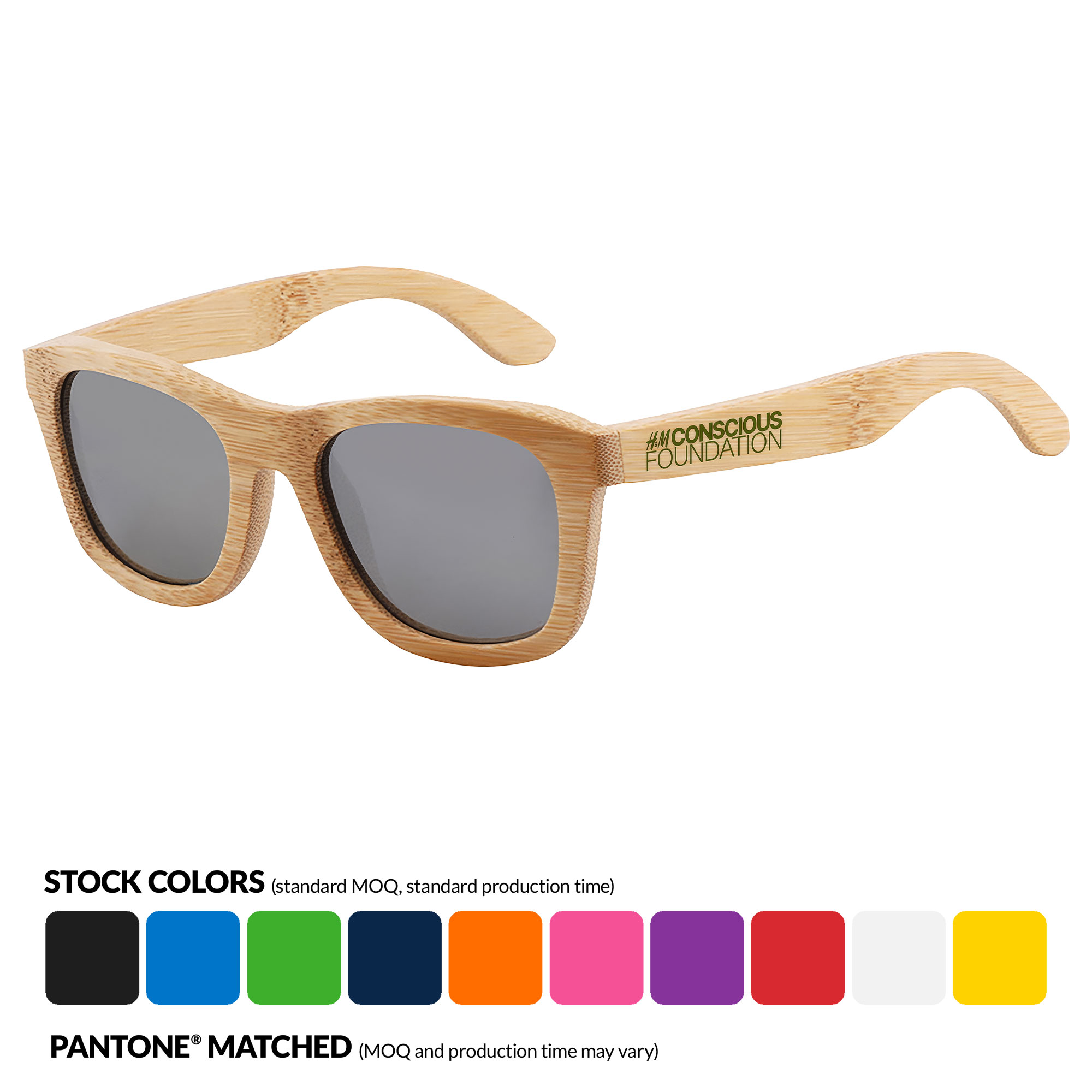 Bamboo Dark Lenses Promotional Sunglasses w/ Temple Imprint 5