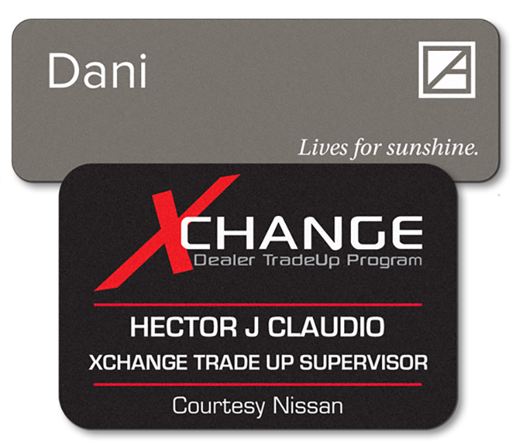 6-9 sq inches Chaos full color UV Printed name badge 3