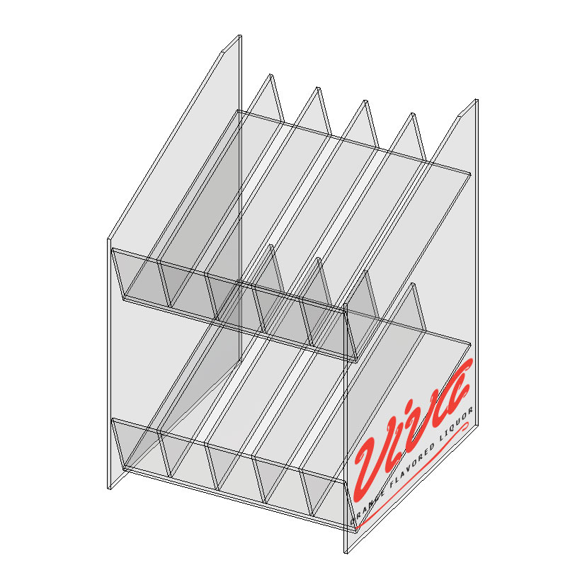 2 Tier Acrylic Beverage Display 5 Rows