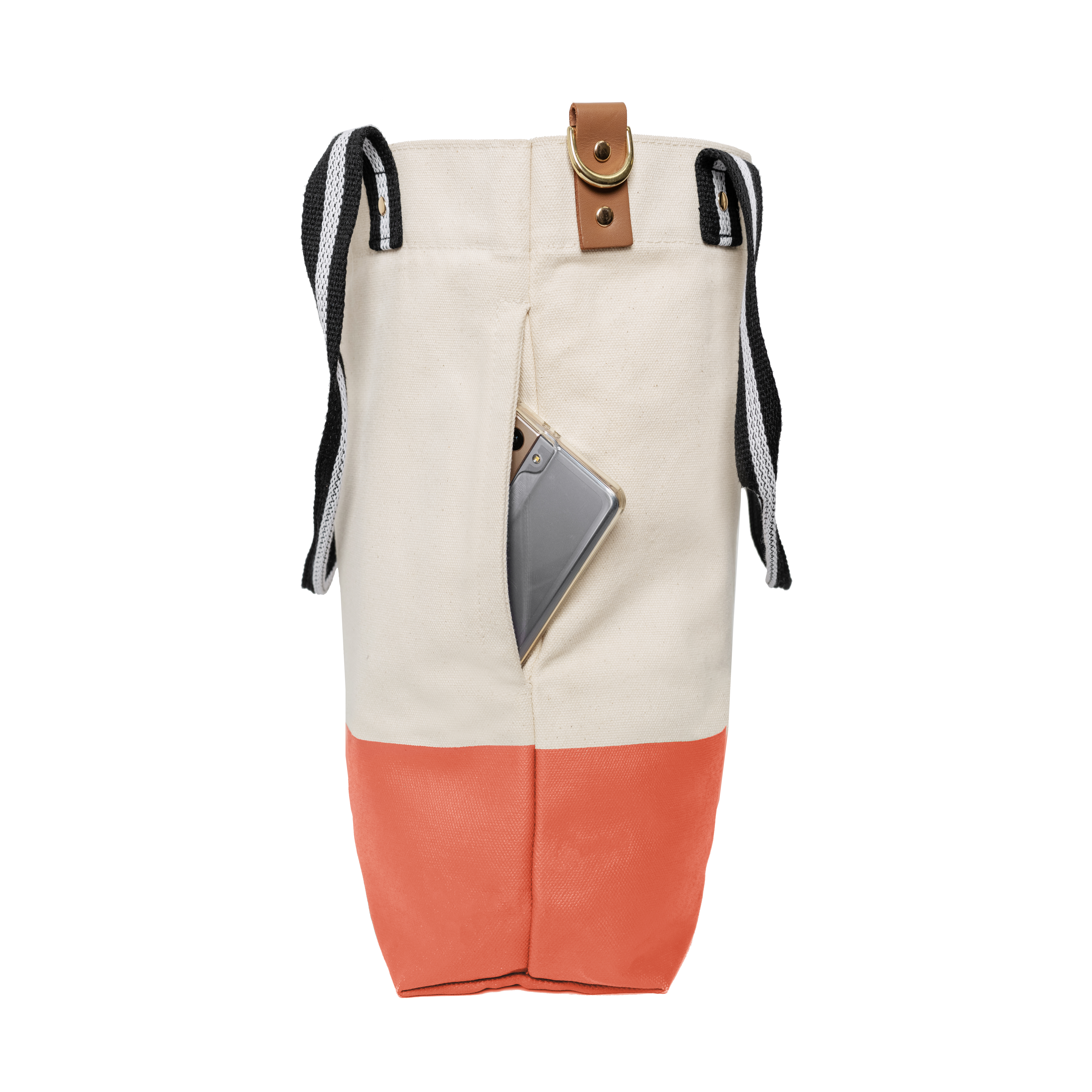 18 Oz. Heavyweight Dipped Tote with Black/White Strap 4