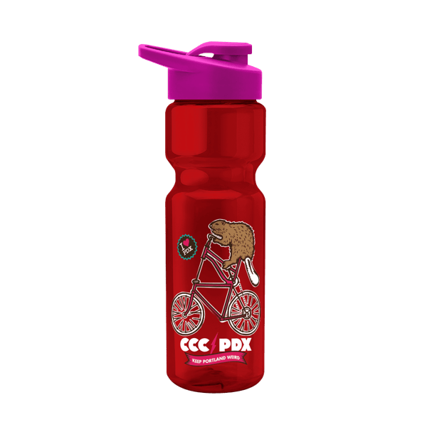 Blazer 28oz Transparent Bike Bottle w/Drink-thru Lid 1300