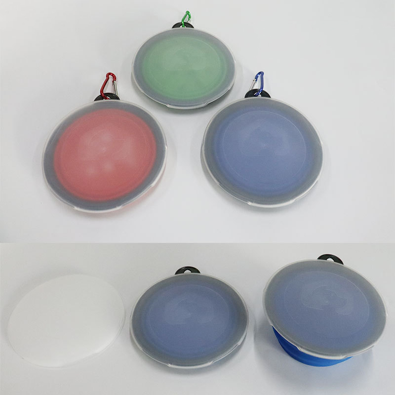 Portable Foldable Dogs Food Bowls w/ Carabiner Clip 16